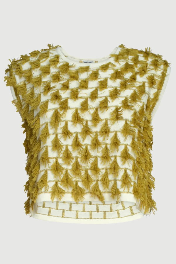 Rachel Comey Hazlitt Top - Floats Cream/Mustard