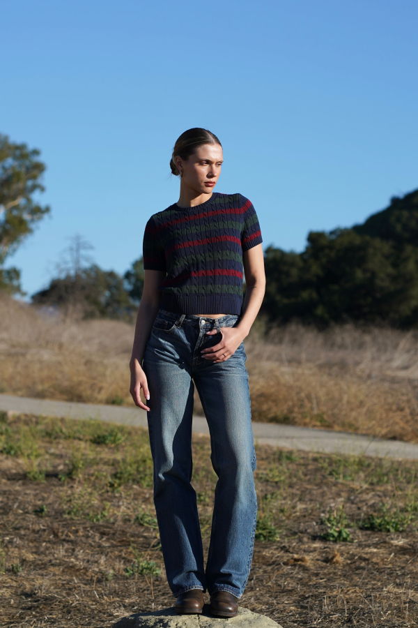 Nello June Letti Short Sleeve Crew Sweater