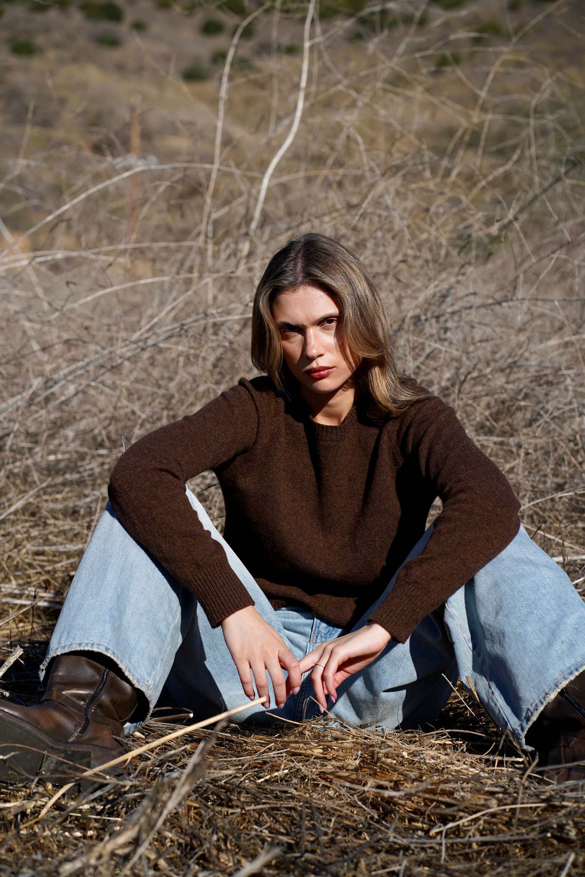 Nello June Nello Crewneck Sweater - Chocolate Brown - Image 1 of 6