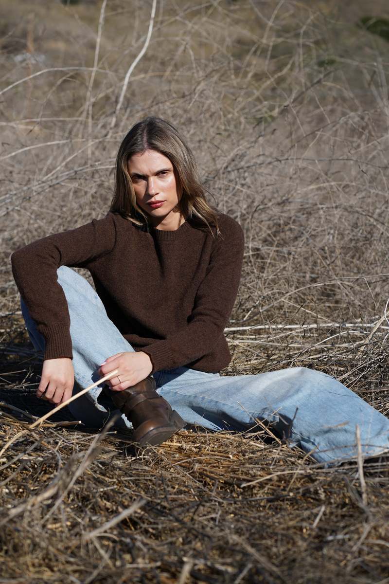 Nello June Nello Crewneck Sweater - Chocolate Brown