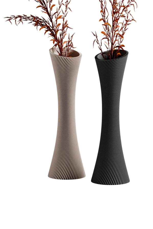 Modernized Pottery Spiral Rose Vase