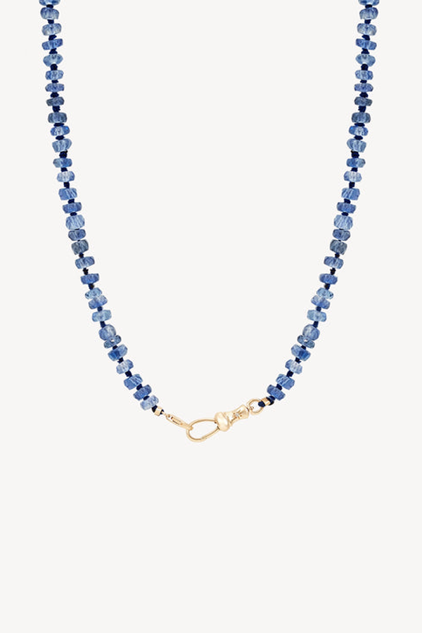 bluboho Kyanite Beaded Mood Necklace in 10k Yellow Gold