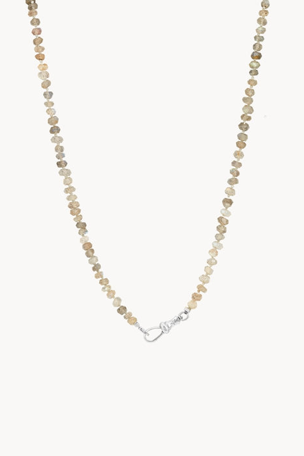 bluboho Labradorite Beaded Mood Necklace in Sterling Silver