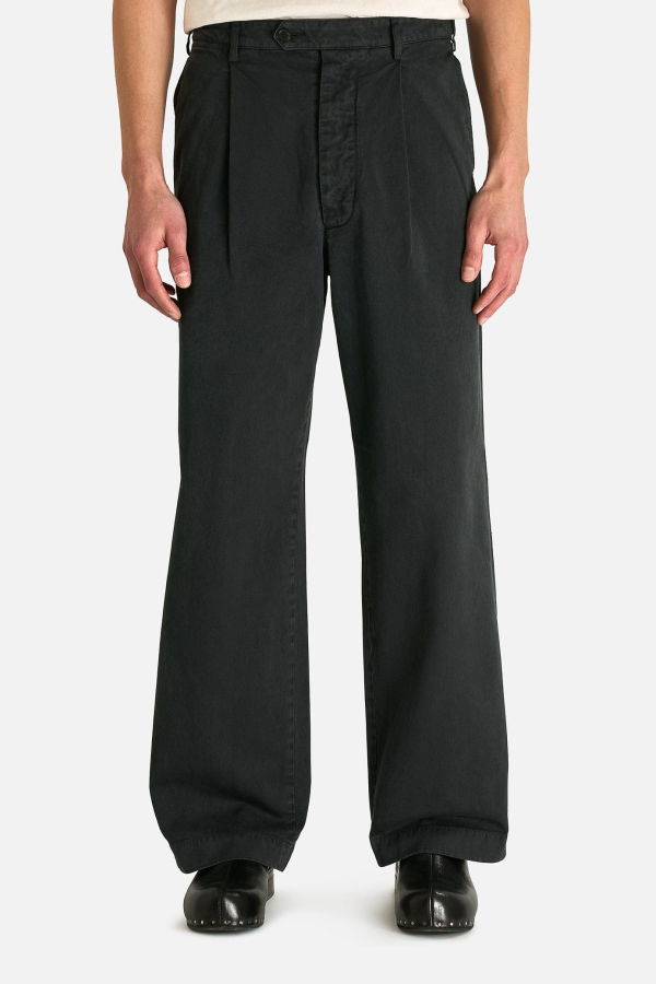 Auralee Garment-Dyed Finx One-Tuck Wide Pant
