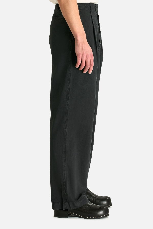 Auralee Garment-Dyed Finx One-Tuck Wide Pant