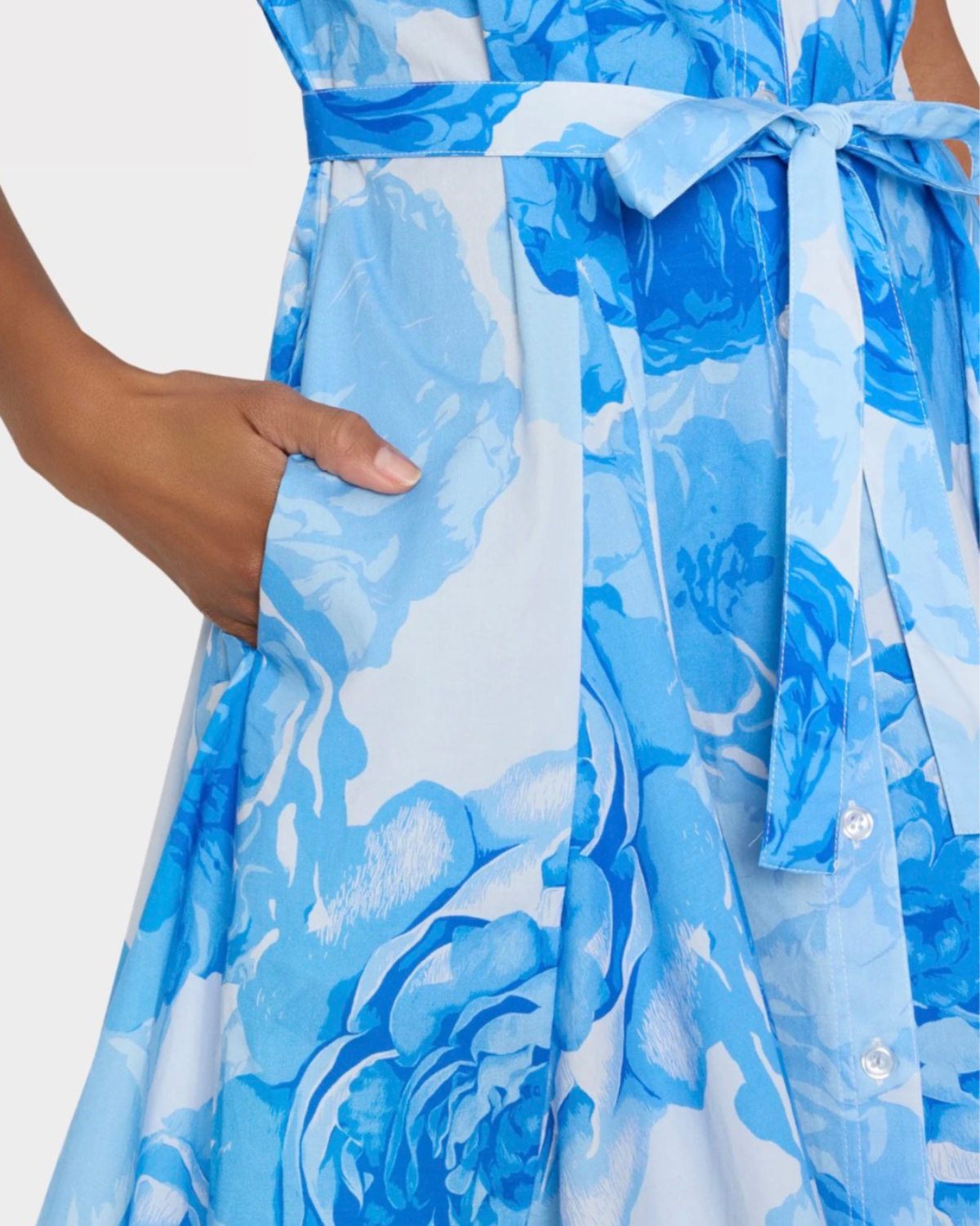 Milly Juni Mini Dress - Blue/White - Image 4 of 5