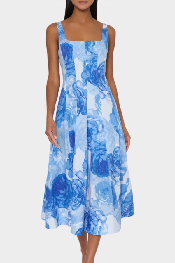 Milly Nia Dress - Blue/White