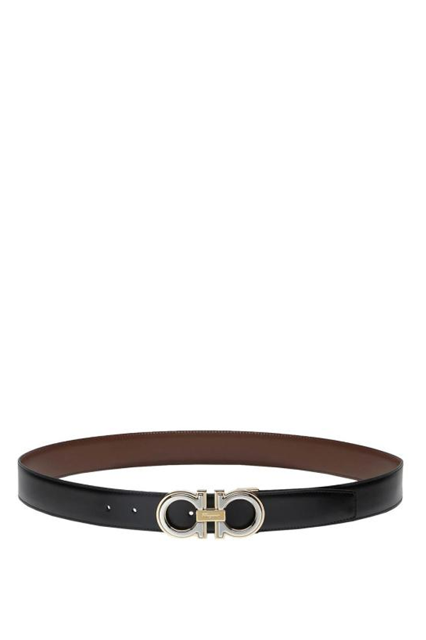 Ferragamo Leather Belt - Black Cocoa