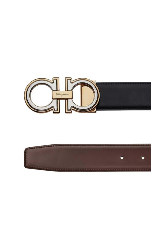Ferragamo Leather Belt - Black Cocoa