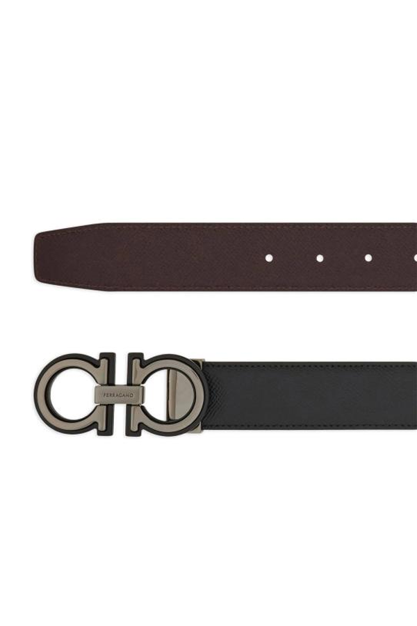 Ferragamo Leather Belt - Black Oxblood