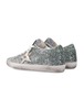Golden Goose Glitter Super-Star Sneakers - Platinum/Green - Thumbnail 4