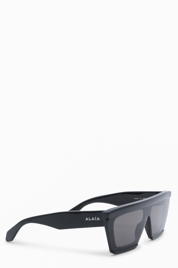 Alaia Rectangular Logo Sunglasses - Black/Grey