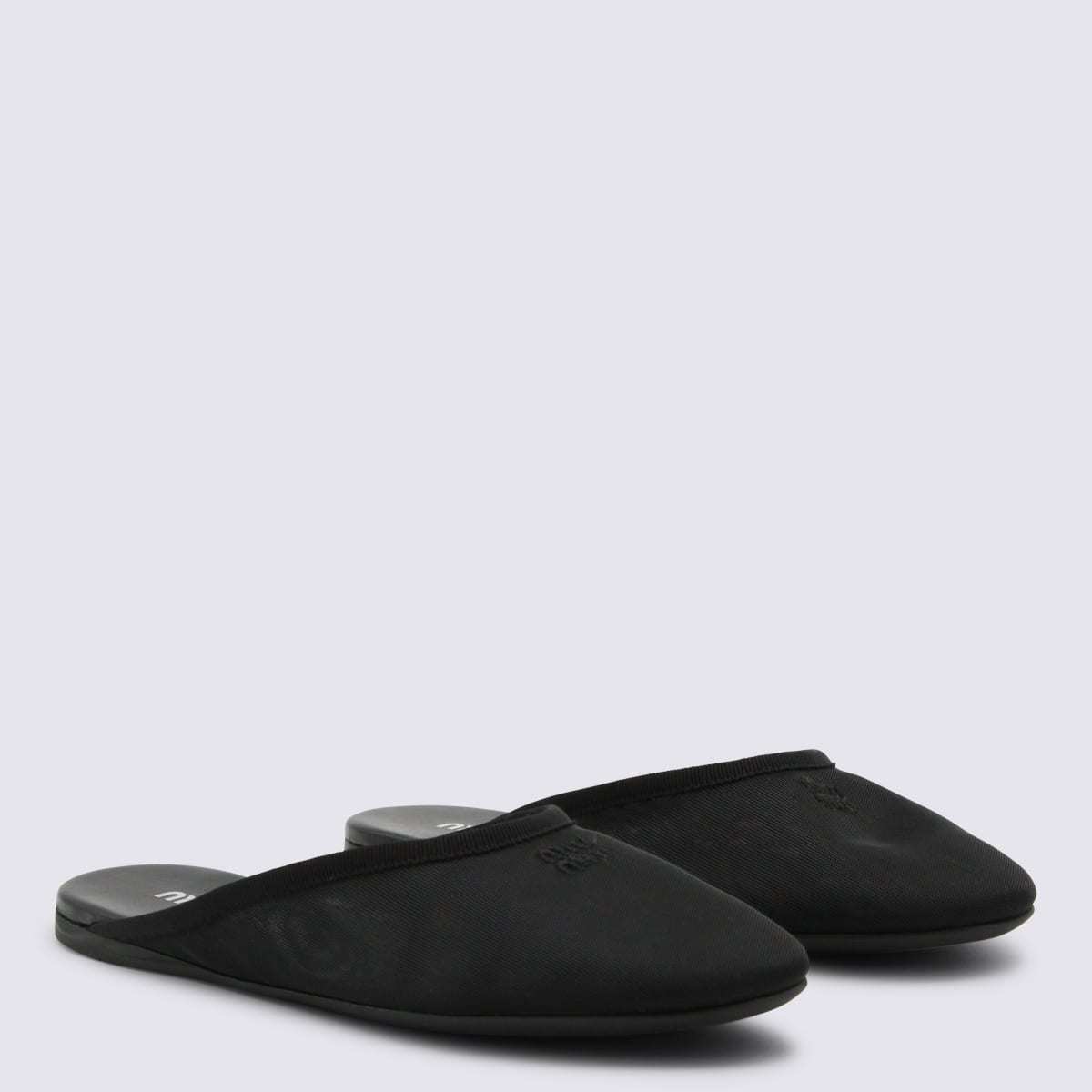 MIU MIU Leather Flats - Black - Image 2 of 4
