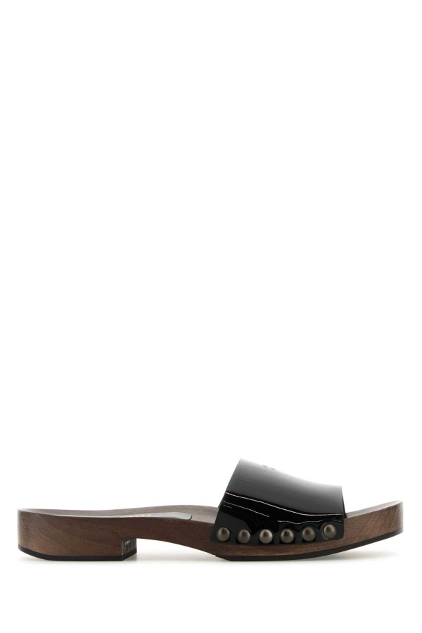 MIU MIU Black Leather Clogs - Black