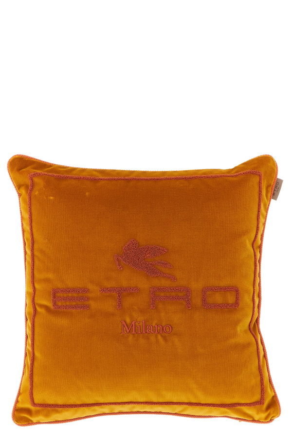 Etro Spunga Logo Cushion - Orange