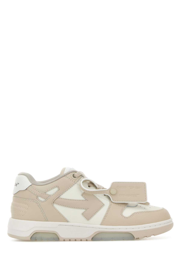 Off-White Two-Tone Leather Out Of Office Sneakers - Whitebeige