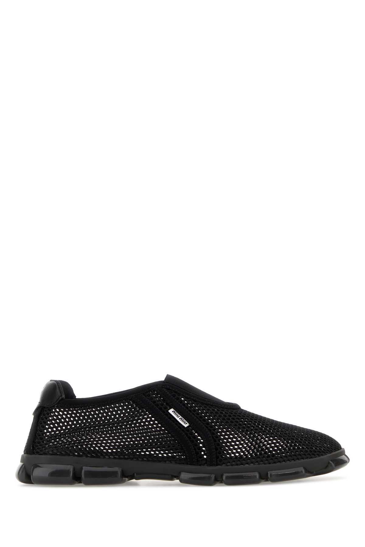 MIU MIU Black Mesh Slip Ons - Image 1 of 2