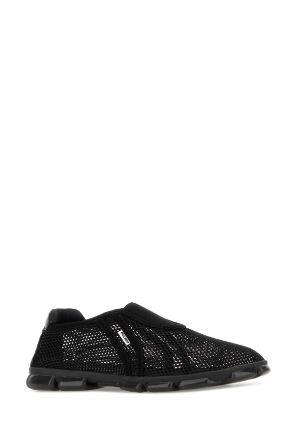 MIU MIU Black Mesh Slip Ons