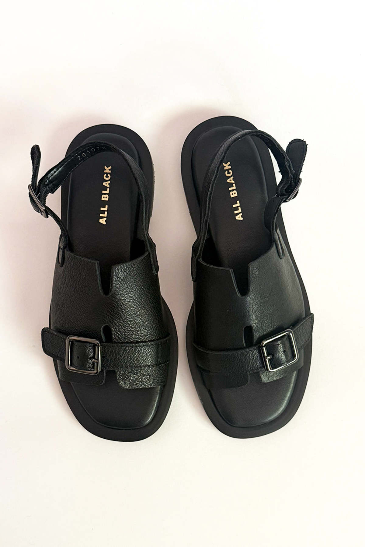 ALL BLACK Low Belt Sandal - Image 4 of 5