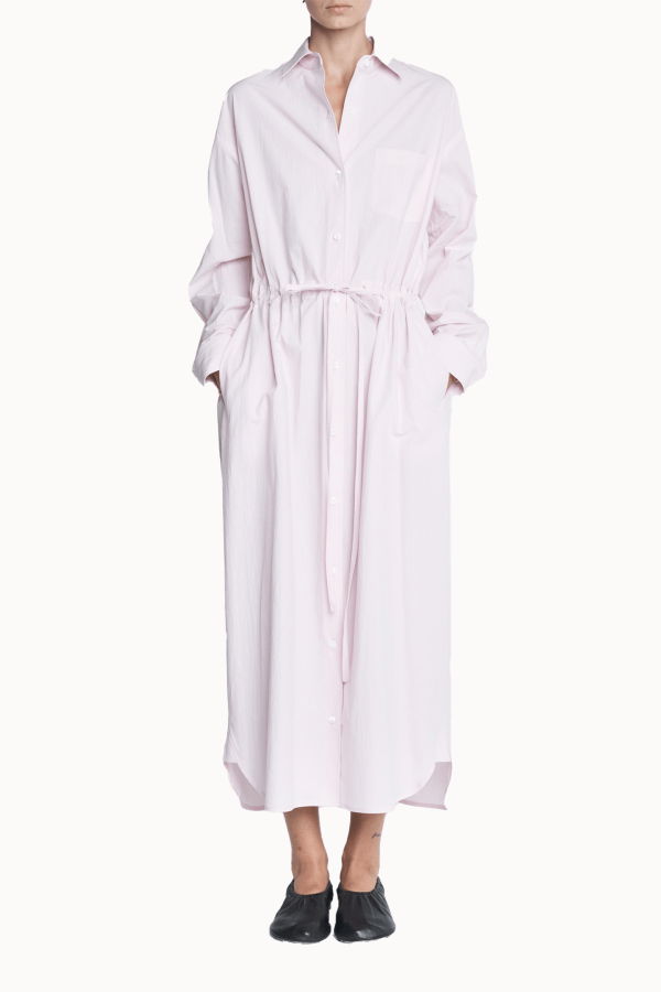MARIA McMANUS Drawstring Shirt Dress - Blush Pink