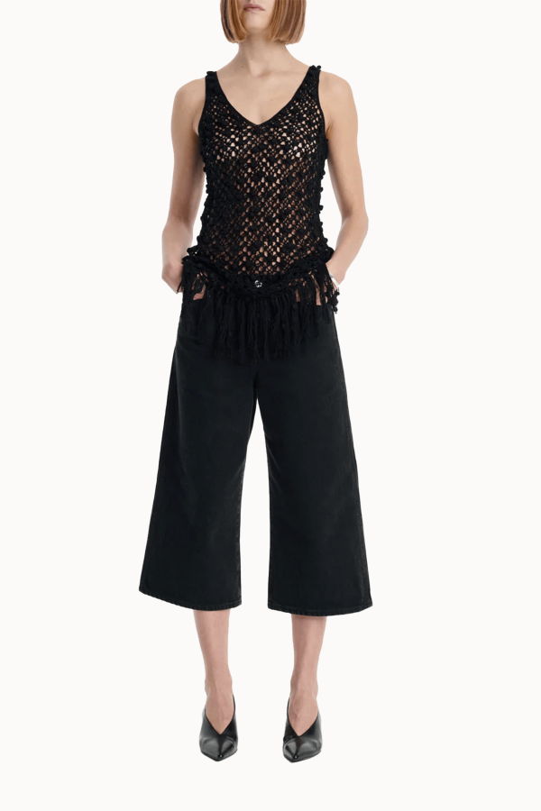 MARIA McMANUS Pom Pom Macramé Tunic - Black