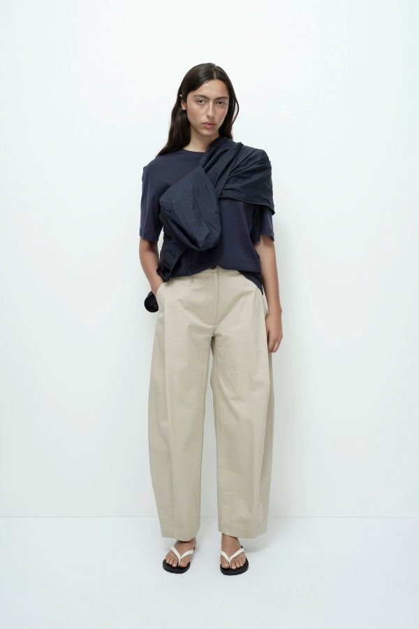 Mijeong Park Cotton Barrel Leg Pant - Beige