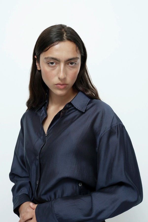 Mijeong Park Semi Sheer Shirt - Navy