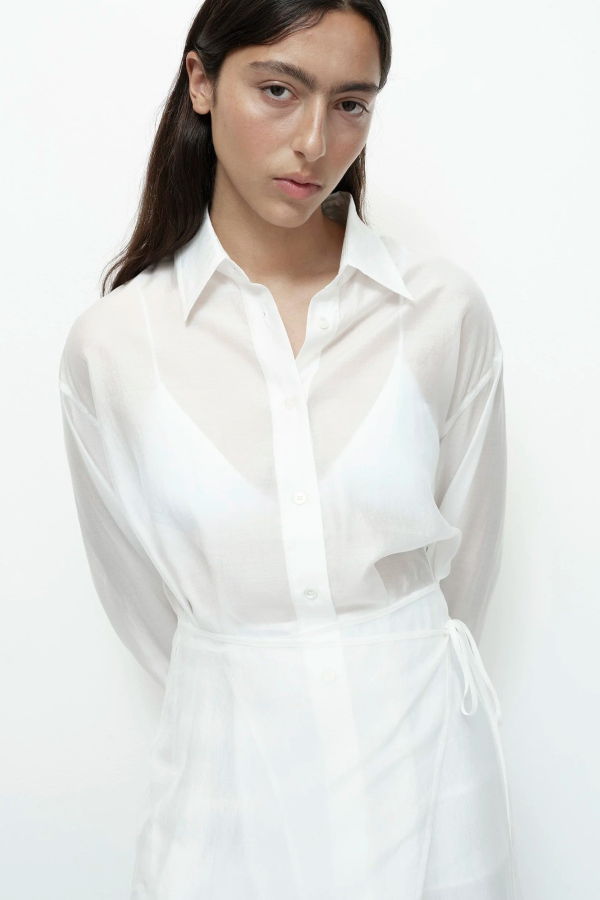 Mijeong Park Semi Sheer Shirt - White