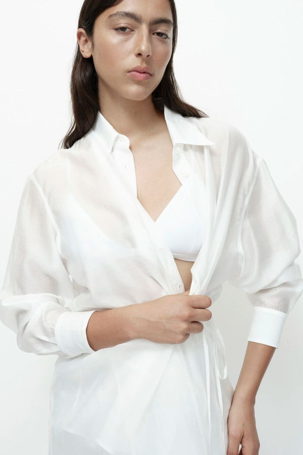 Mijeong Park Semi Sheer Shirt - White