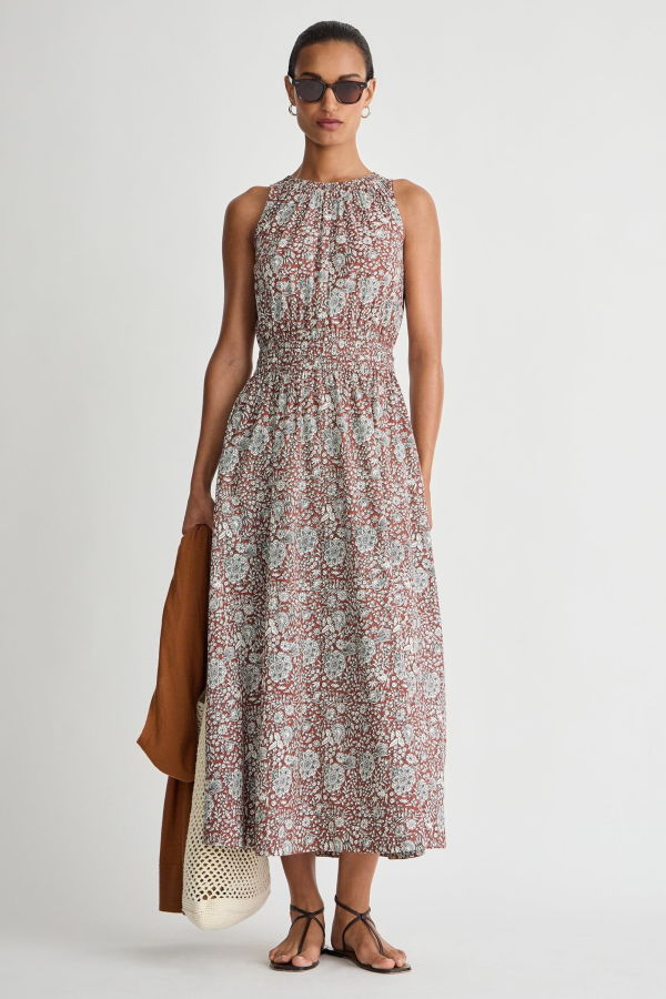 Apiece Apart Bali Tank Dress - Clay Floral