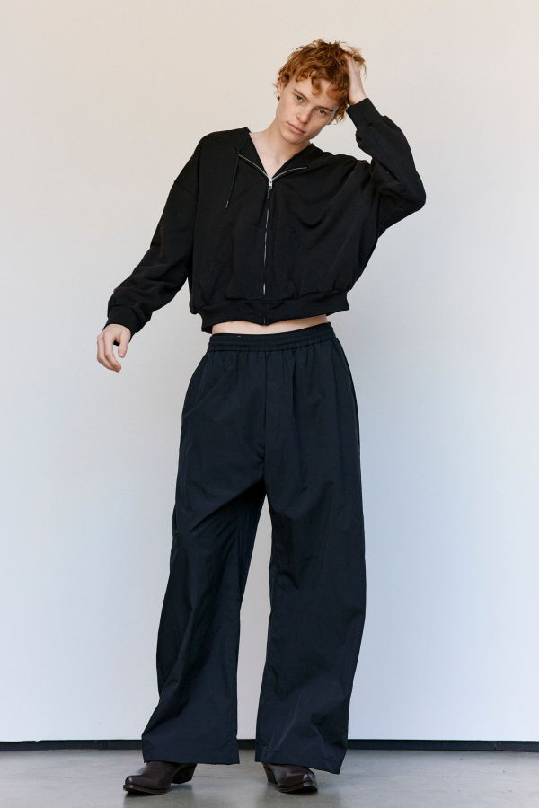 MM6 Maison Margiela Black Cotton Deconstructed Zipped Sweatshirt