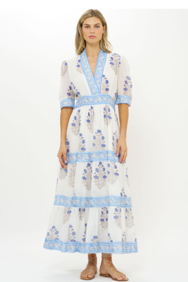 Oliphant V-Neck Cuffed Maxi Dress