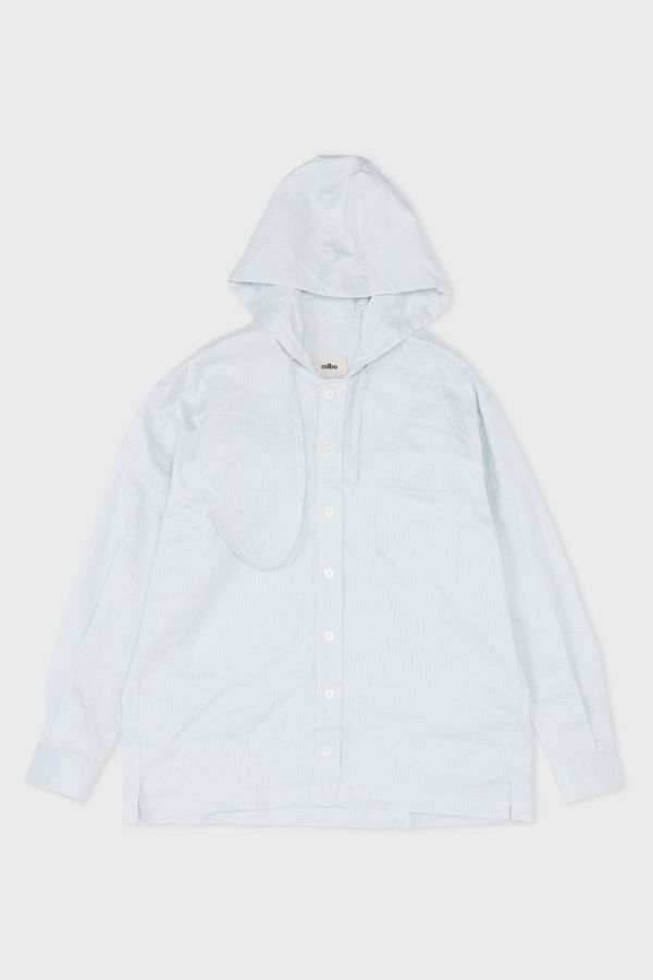Colbo Hooded Shirt, Pinstripe