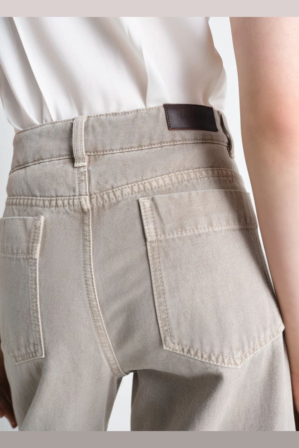 Lemaire High Waisted Curved Pants - Moonstone