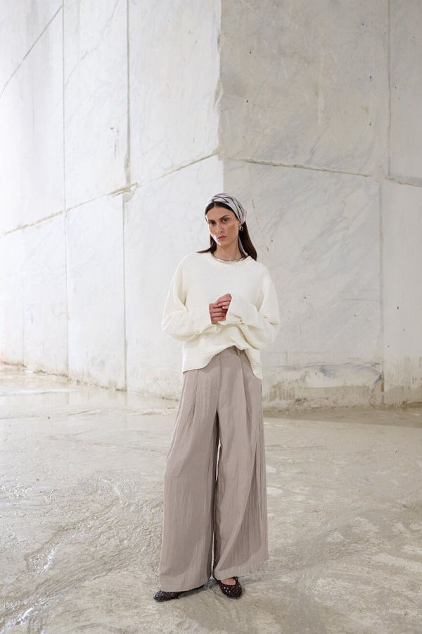 Levete Room Polka Trousers - Beige