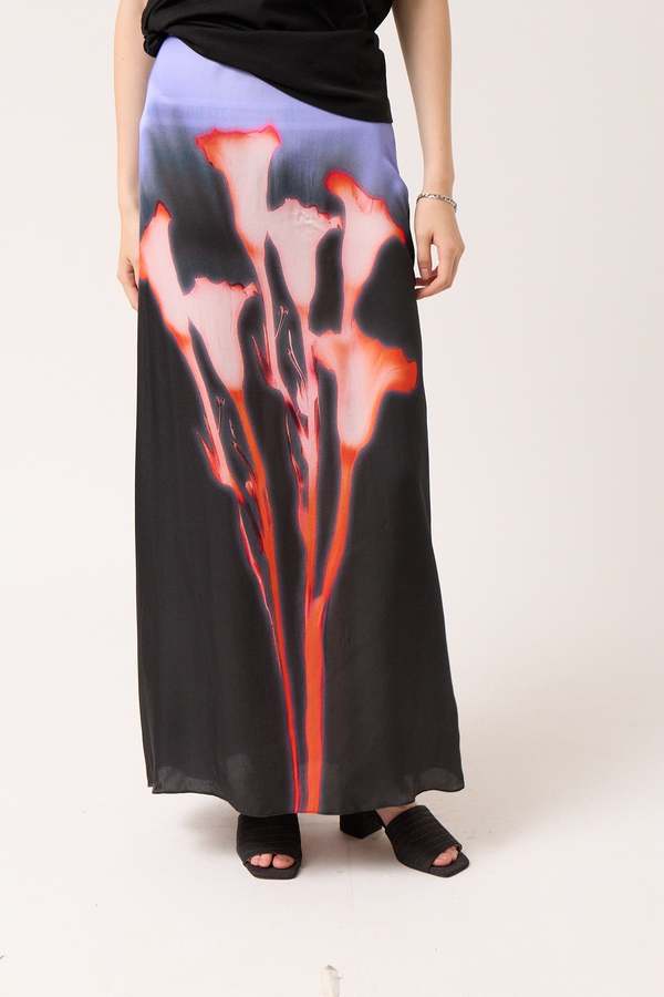 Colmillo de Morsa Bright Floral Long Printed Skirt