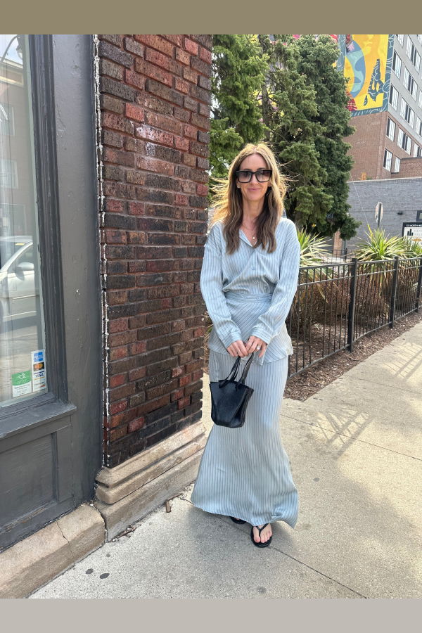 Curaae Isobel Maxi Skirt - Hazy Blue