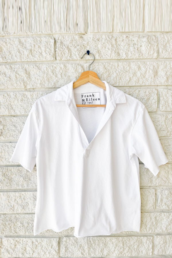 Frank & Eileen Patty Popover Henley Top - White