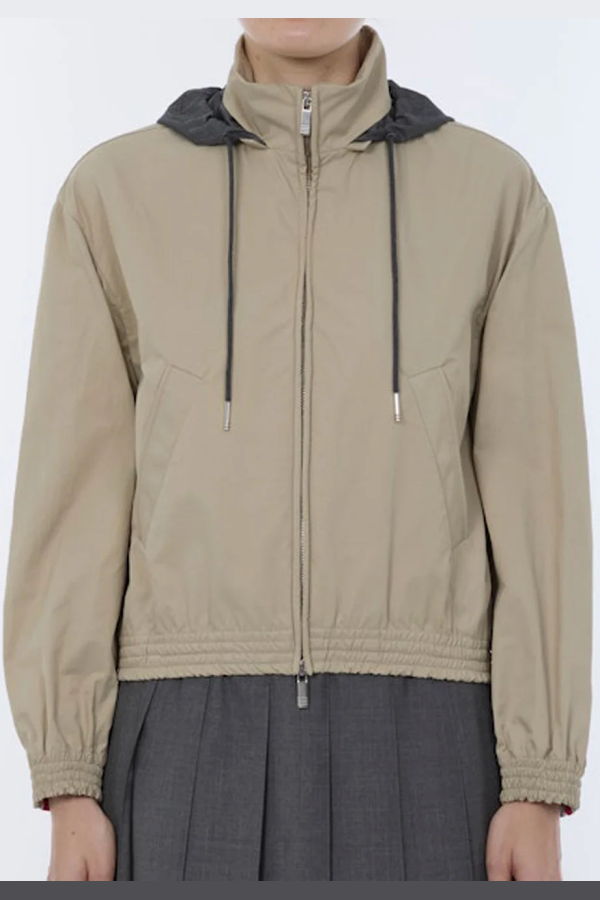 Thom Browne Nylon Tech Track Jacket - Beige