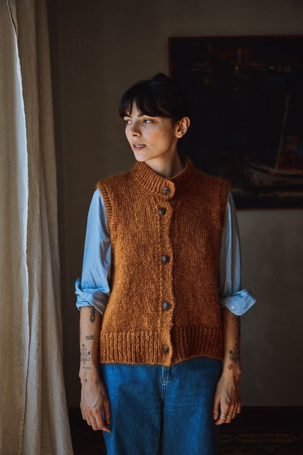 L'ENVERS Frida Mohair/Silk Sleeveless Cardigan