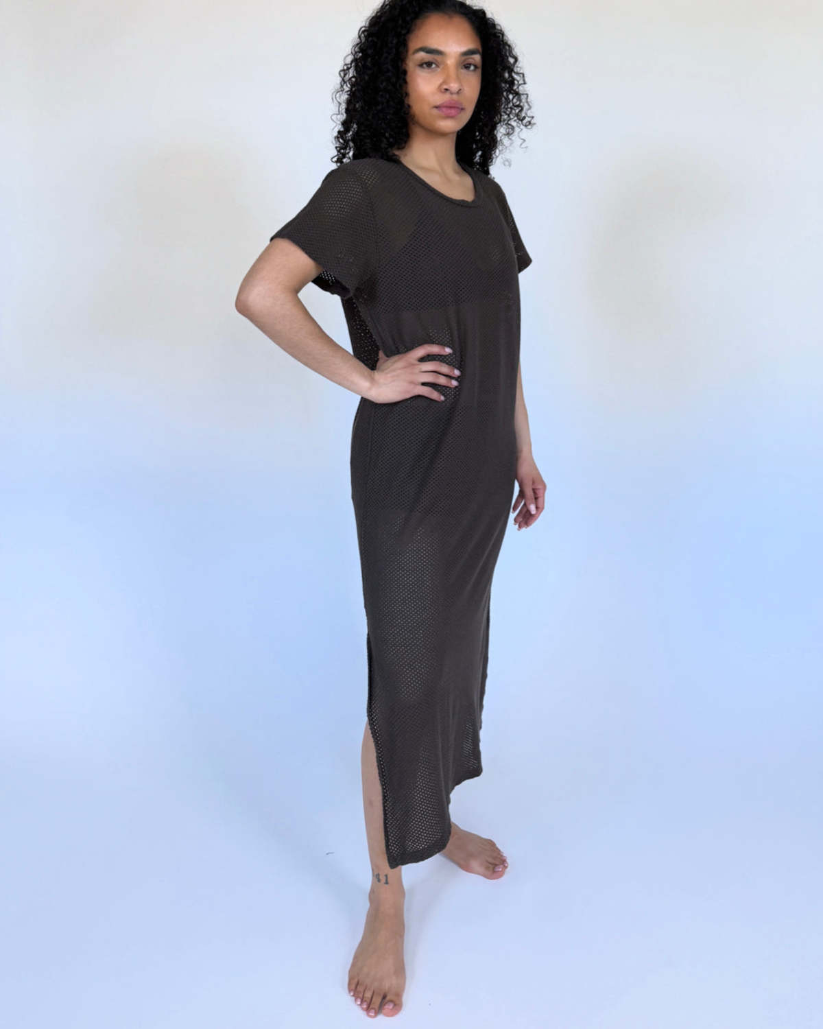 Jungmaven Sydney Mesh Dress - Coffee Bean - Image 3 of 3