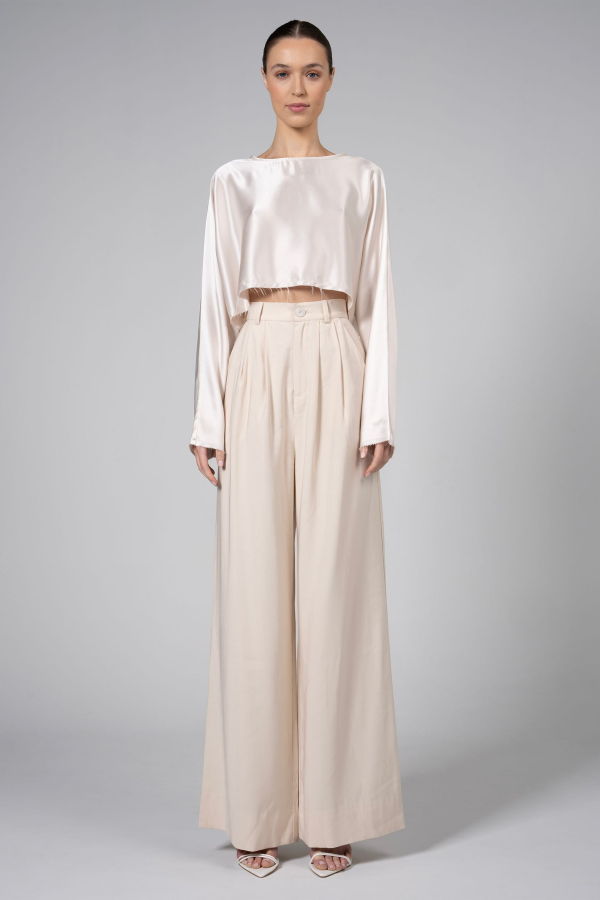 Nonchalant Label Fabi Wide Leg Pant - Oat