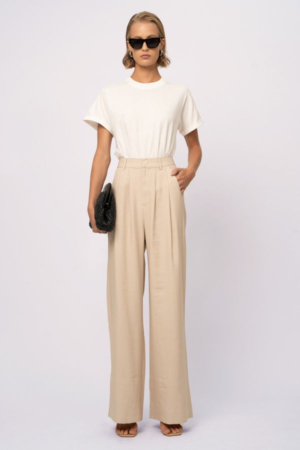 Nonchalant Label Fabi Wide Leg Pant - Oat