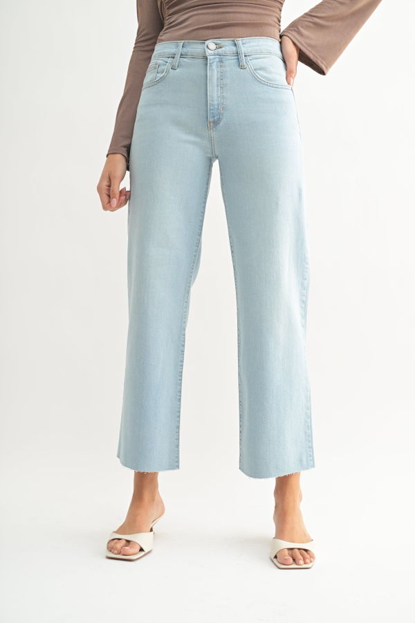 Just Black Denim Mid Rise Classic Straight Jeans - Light Denim