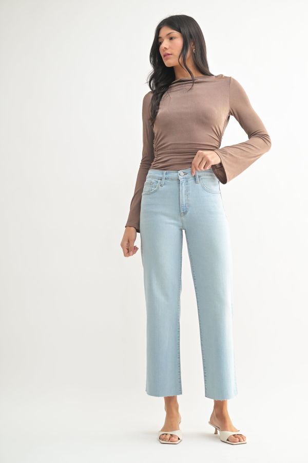 Just Black Denim Mid Rise Classic Straight Jeans - Light Denim