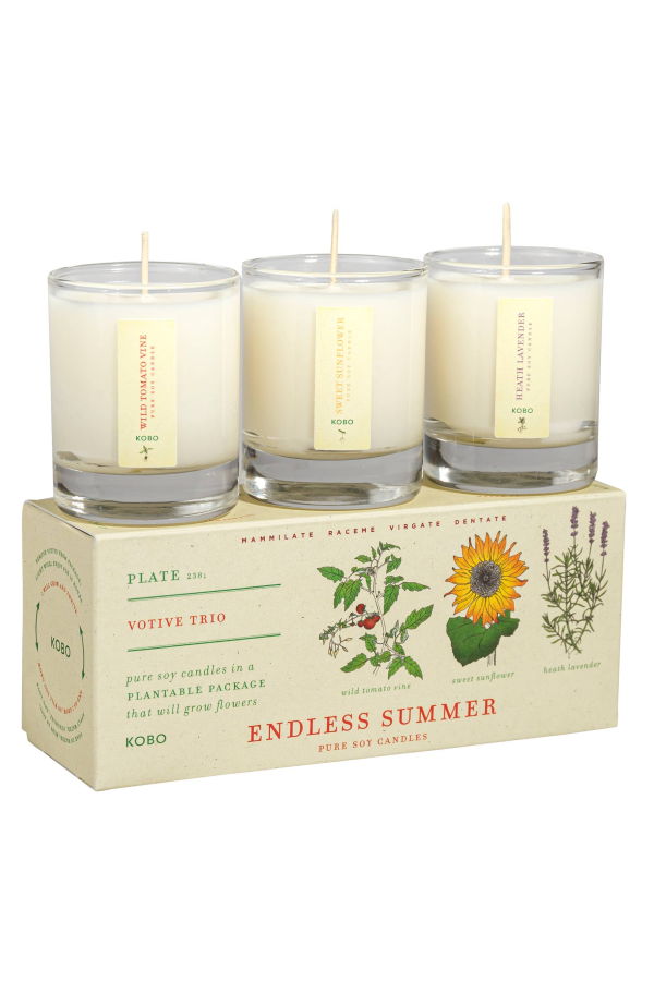 KOBO Endless Summer Plant the Box Votive Candle Trio