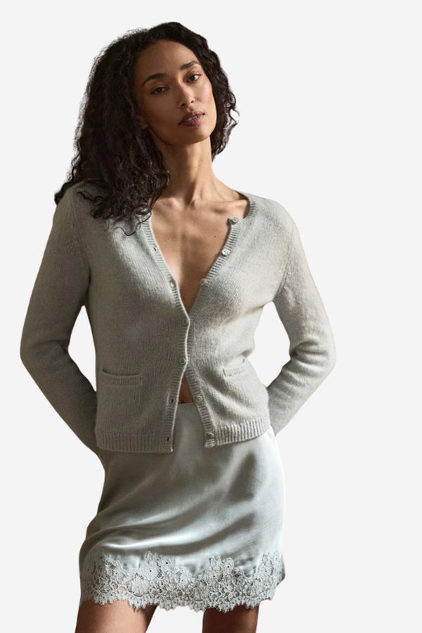 DÔEN Thea Cashmere Cardigan - Eucalyptus
