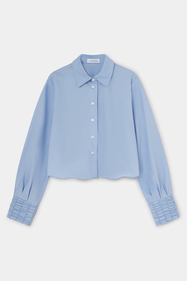LAAGAM Roxane Ruched Shirt - Blue
