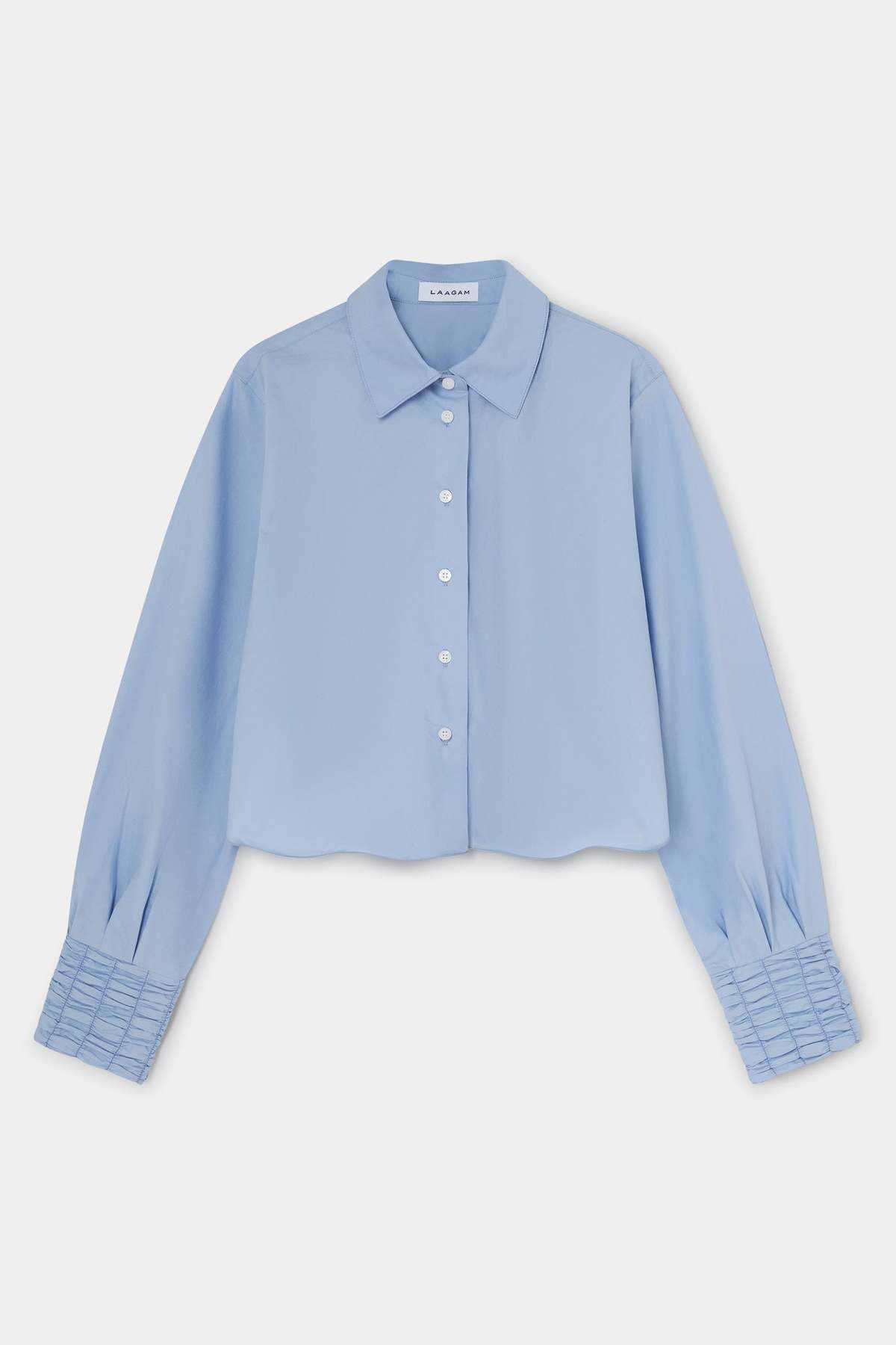 LAAGAM Roxane Ruched Shirt - Blue - Image 2 of 2