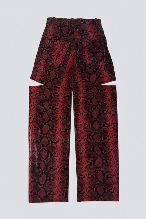 Jovana Markovic Burgundy Leather Pants